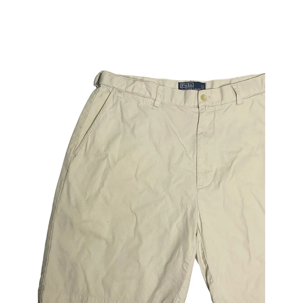 Polo Ralph Lauren Mens Flat Front Prospect‎ Chino Shorts in Tan Size 36